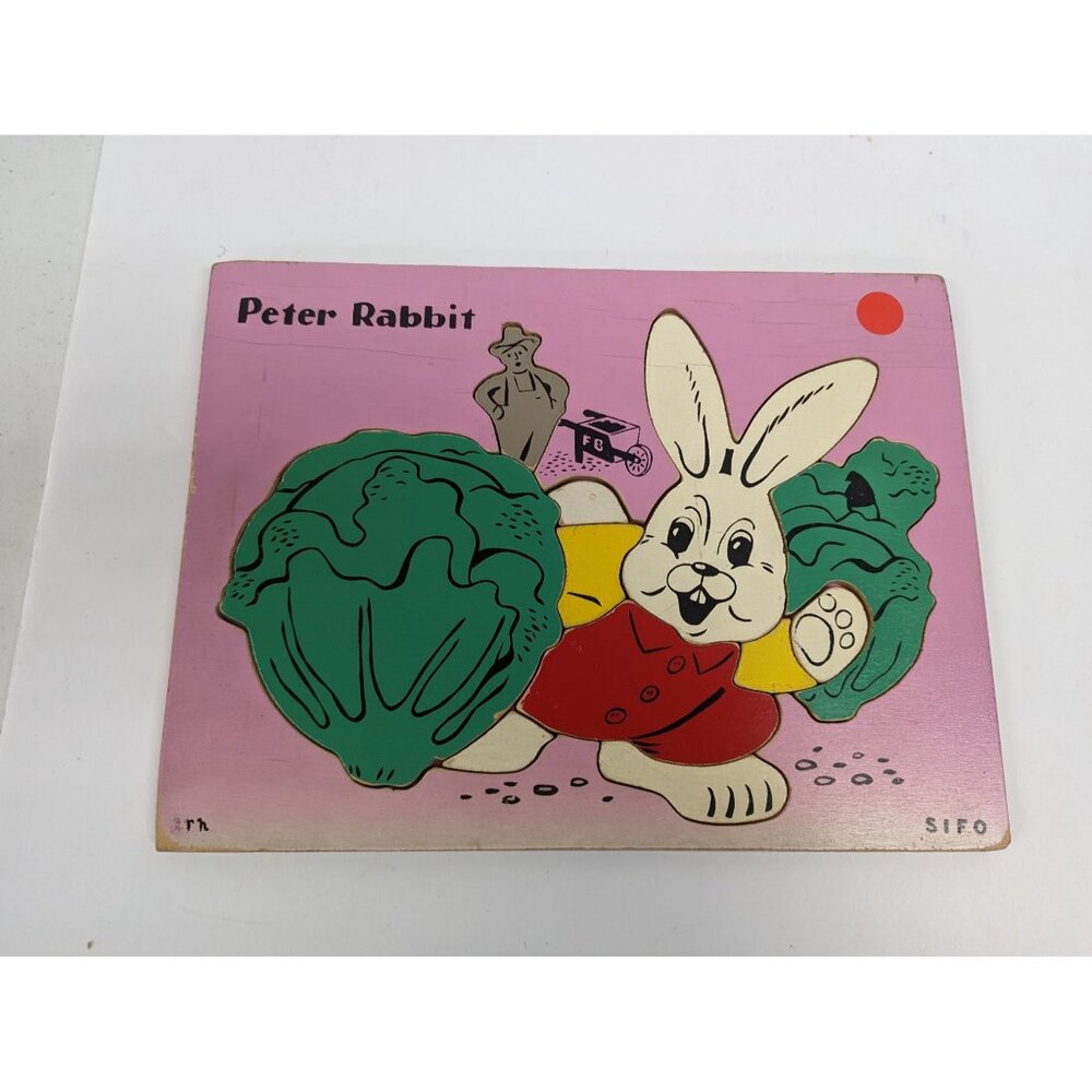 Vintage SIFO Wooden Puzzle Peter Rabbit 11 Pieces